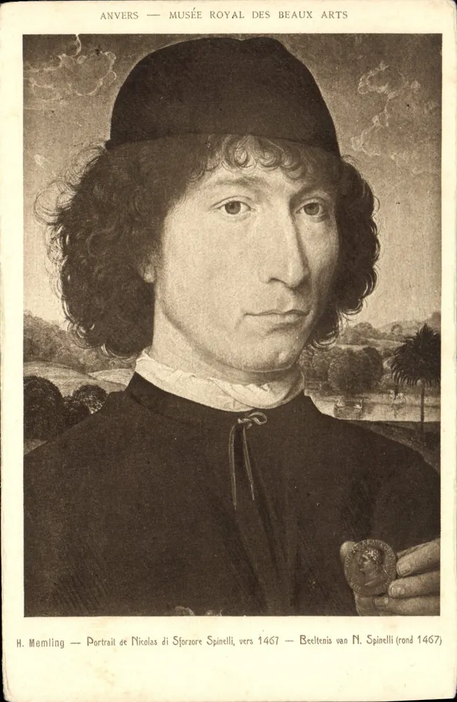 Antwerpen — Königliches Museum für Kunst — Portrait von Nicolas di Spinelli um 1467 — H. Memling - Vorderseite