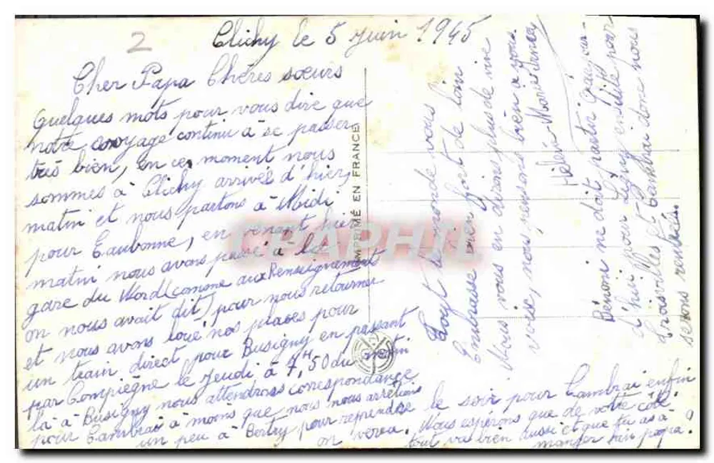 Paryż — Widok na siedem mostów — A.N. Paryż nr 693 - Rewers