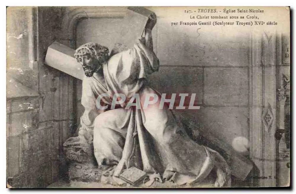 Troyes - Kirche Saint-Nicolas — Statue des Christus unter der Kreuzigung, Werk von François Gentil (16. Jahrhundert) - Vorderseite