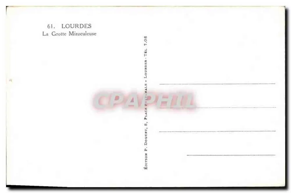 Lourdes — A Gruta Milagrosa — Edição P. Doucet - Verso
