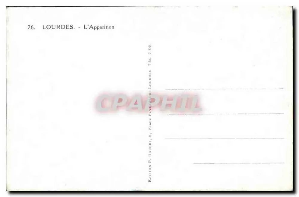 Lourdes - A Aparição — Edição P. Doucet, Lourdes, n°76 - Verso