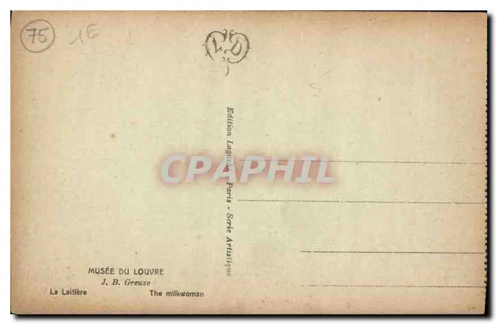 A Leiteira — J.B. Greuze — Edição Laguillière, Paris - Verso