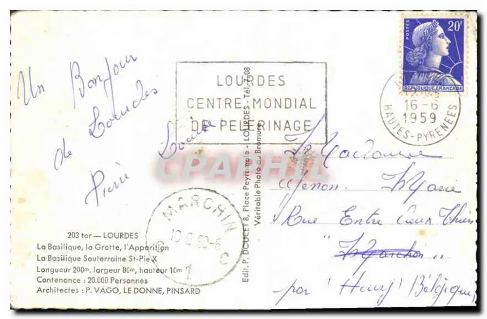 Lourdes — Lembrete de Lourdes — Édilux - Verso