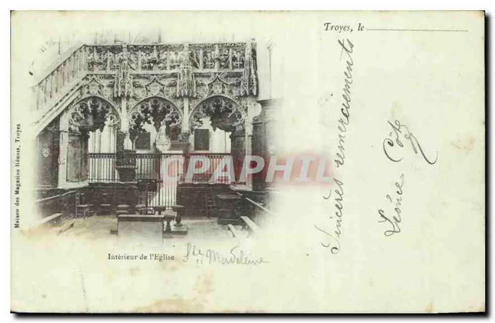 Innenraum der Kirche — Maison des Magasins Historiques, Troyes — Madeline Druckerei - Vorderseite