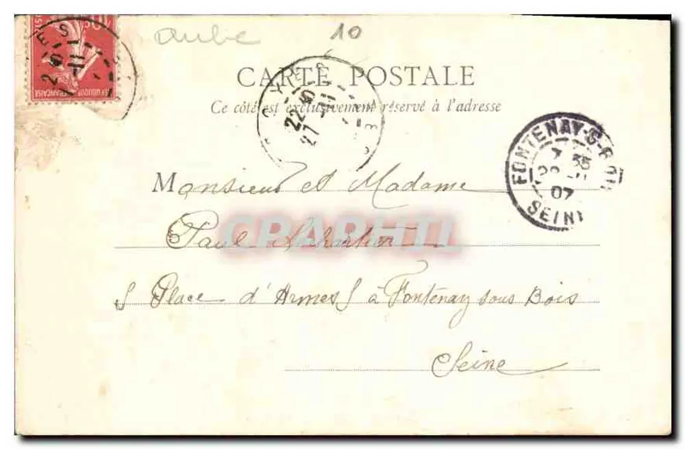 Troyes — Igreja de São Urbano — B. F., Paris, n° 225 - Verso