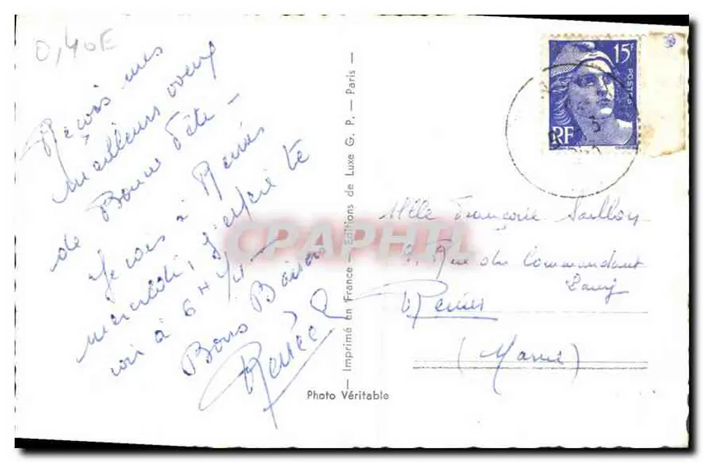 Dois dahlias rosas — editor G.P. La Rose, n° 338 - Verso