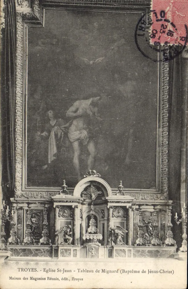 Troyes - Kirche St. Johann - Gemälde von Mignard (Taufe Jesu Christi) - Maison des Magasins Réunis, Troyes - Vorderseite