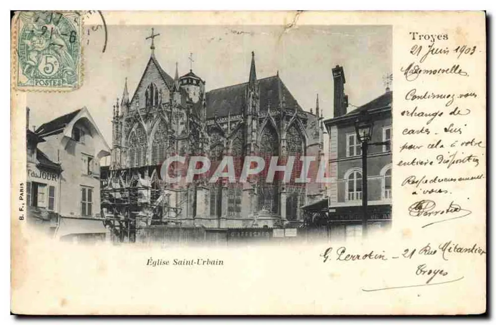 Igreja de São Urbano — Troyes — B. F., Paris - Frente