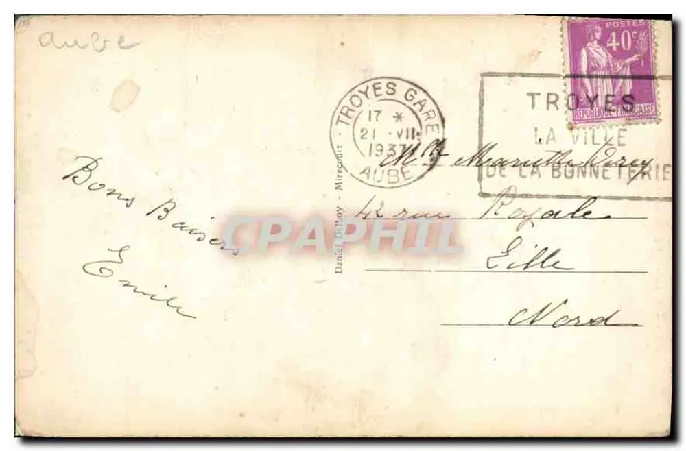 Troyes - Kirche Sainte Madeleine — Innenraum mit dem Chorvorhang — Verlag D. D. Teley - Rückseite