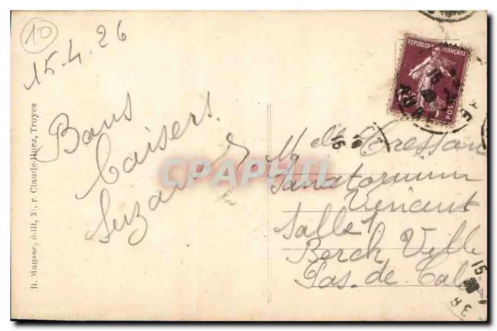Troyes — Ausbauecke des Hotels Marizy — Sammlung T.G. - Rückseite