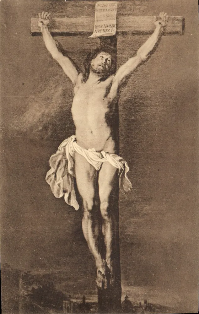 O Cristo na cruz — reprodução de uma obra de P. P. Rubens — Museu de Anvers - Frente