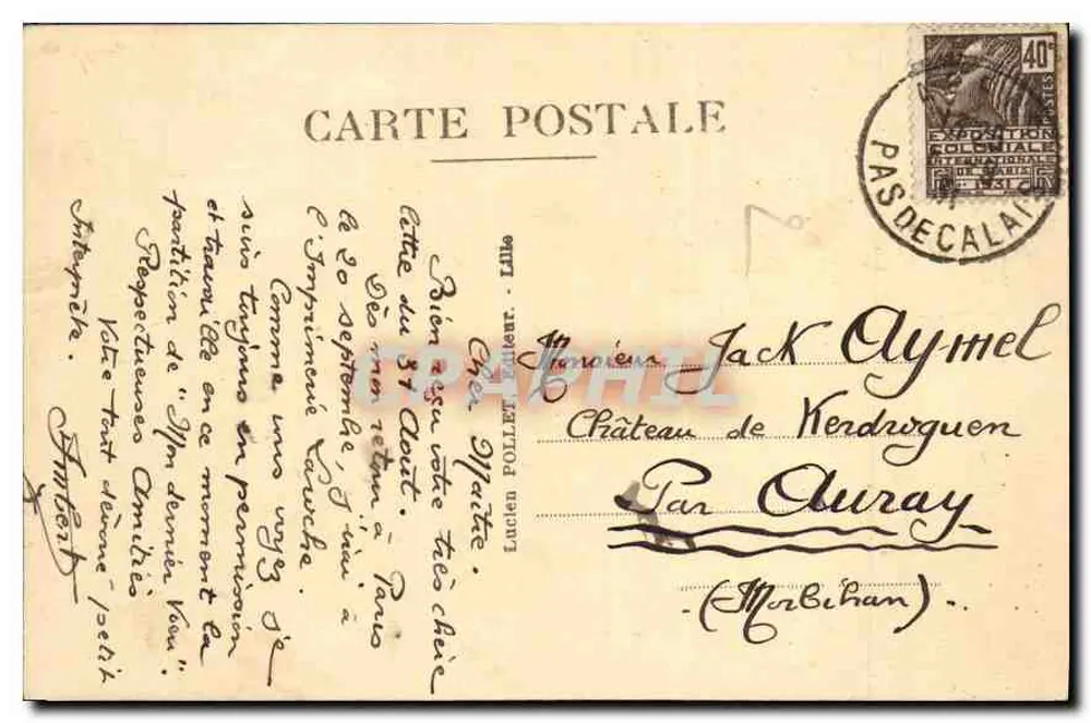 Arras vor dem Bombardement — Rathaus — L.P. 4 - Rückseite