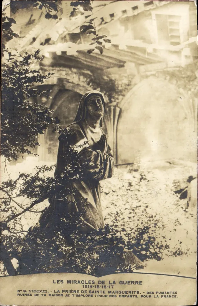 Ruinen von Verdun — Statue der Heiligen Margarete — Edition Art JOYÉ - Vorderseite