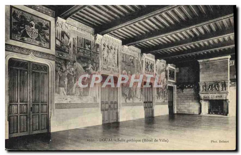 Douai - Gotische Halle (Stadthaus) — Foto. Delsart, Nr. 1010 - Vorderseite