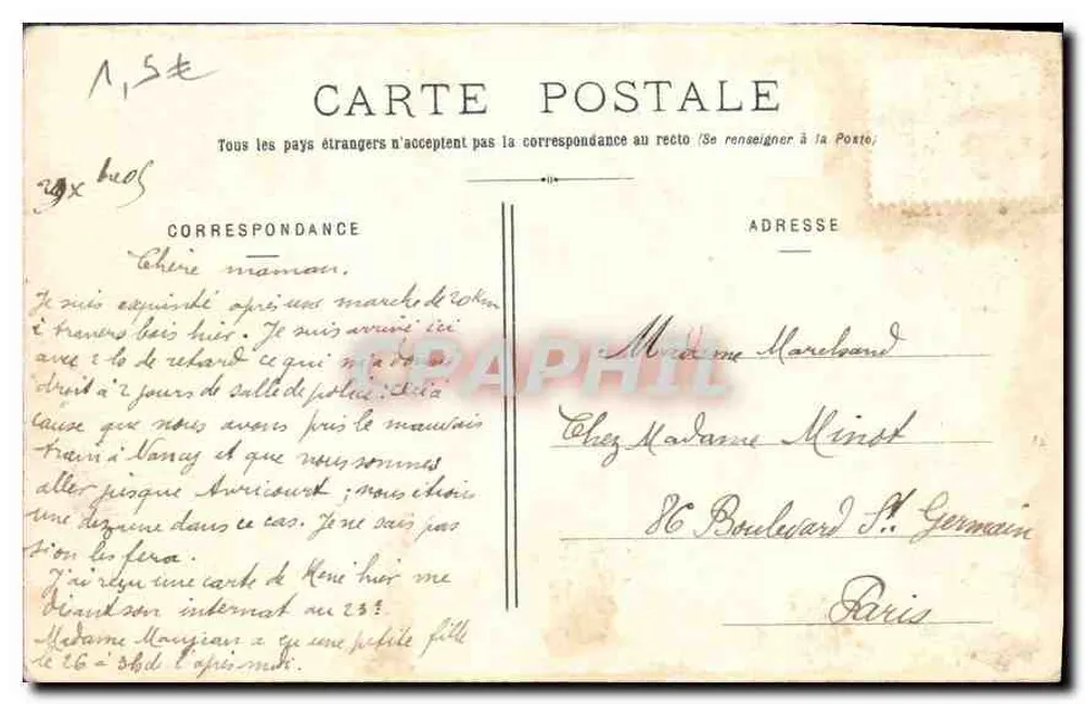 La Murethe au Rudlin — Les Hautes Vosges — Impr. Ad. Welck, Saint-Blé (Deposé) N° 227 - Rückseite