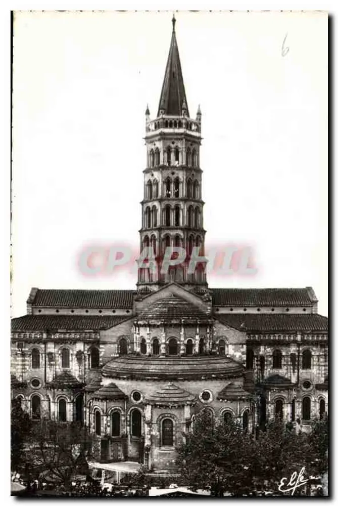 Toulouse — Abside da Basílica de São Sernim — Torre da Igreja — Editor LaTouche Frères - Frente