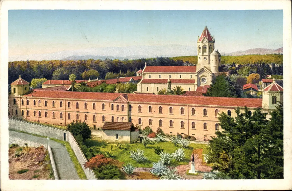 Lérins — Vista Geral da Abadia — Photochromie A. M. Nice - Frente