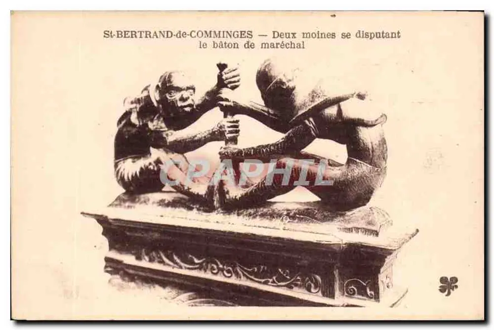 St-Bertrand-de-Comminges — Dois monges se disputando o bastão de maréchal - Frente