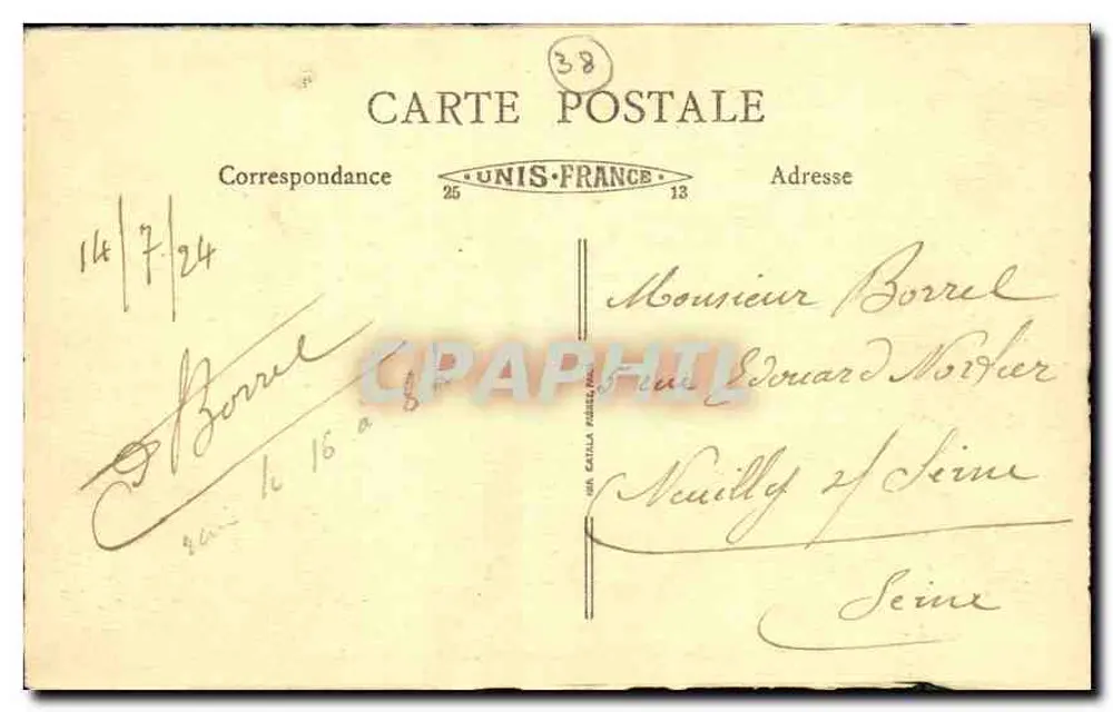 Grenoble — Panoramablick und die Alpen — Verlag: Asteur, Nr. 12 - Rückseite