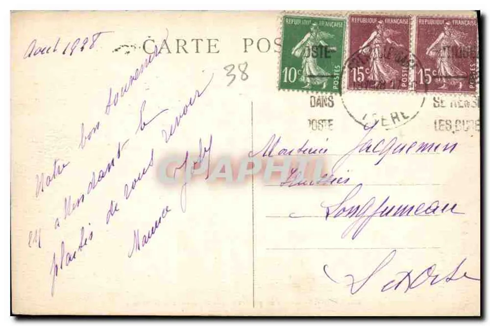 Grenoble — Vista geral e o Moucherotte (1906 m.) — CL.A.V. n° 035 - Verso
