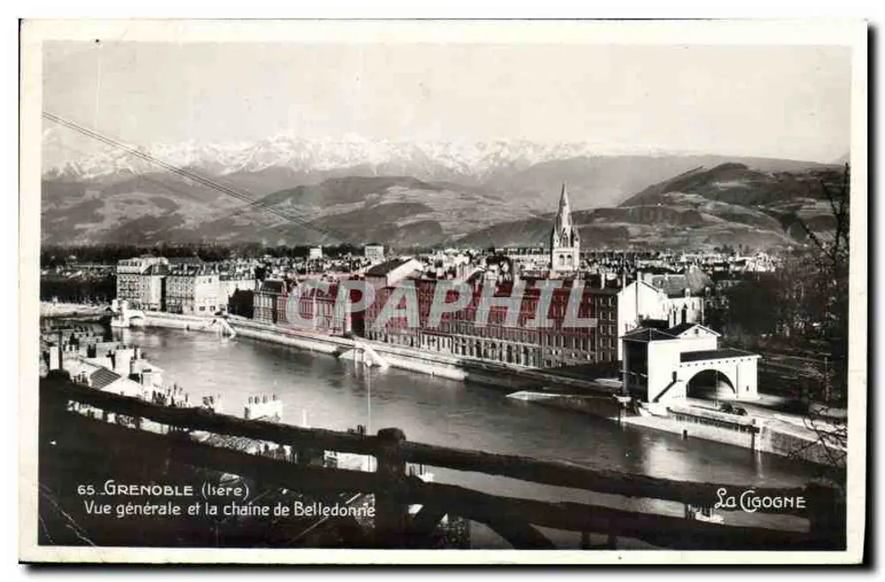 Grenoble (Isère) — Allgemeiner Blick und die Belledonne-Kette — La Cigogne - Vorderseite