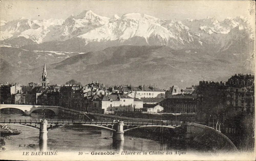 Grenoble — Der Isère und die Alpenkette — Druck B.F.O. Nr. 10 - Vorderseite