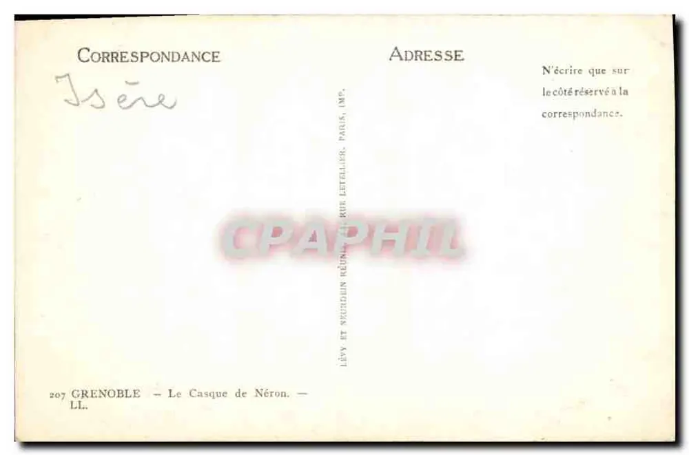 Grenoble — O Casco de Néron — editor Lévy e Neudien, Paris - Verso