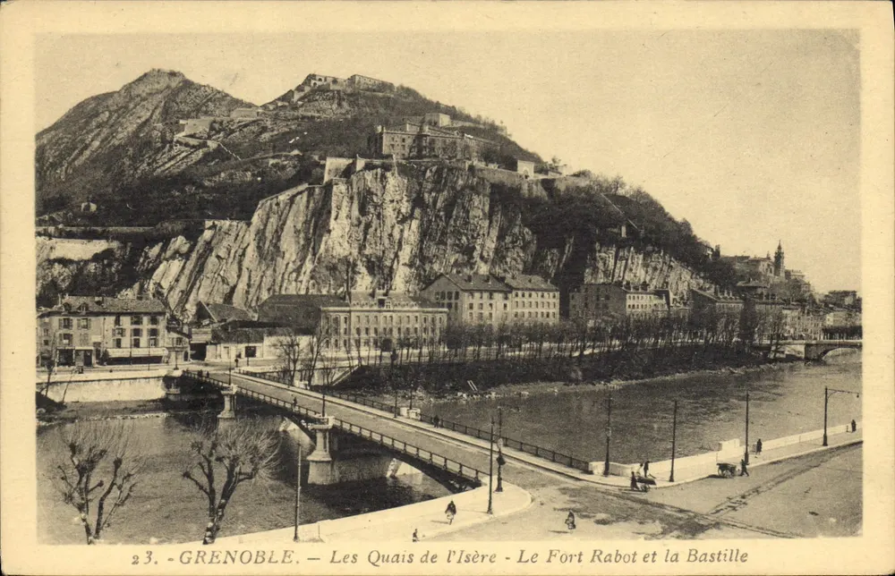 Grenoble — Die Ufer der Isère — Fort Rabot und die Bastille - Vorderseite