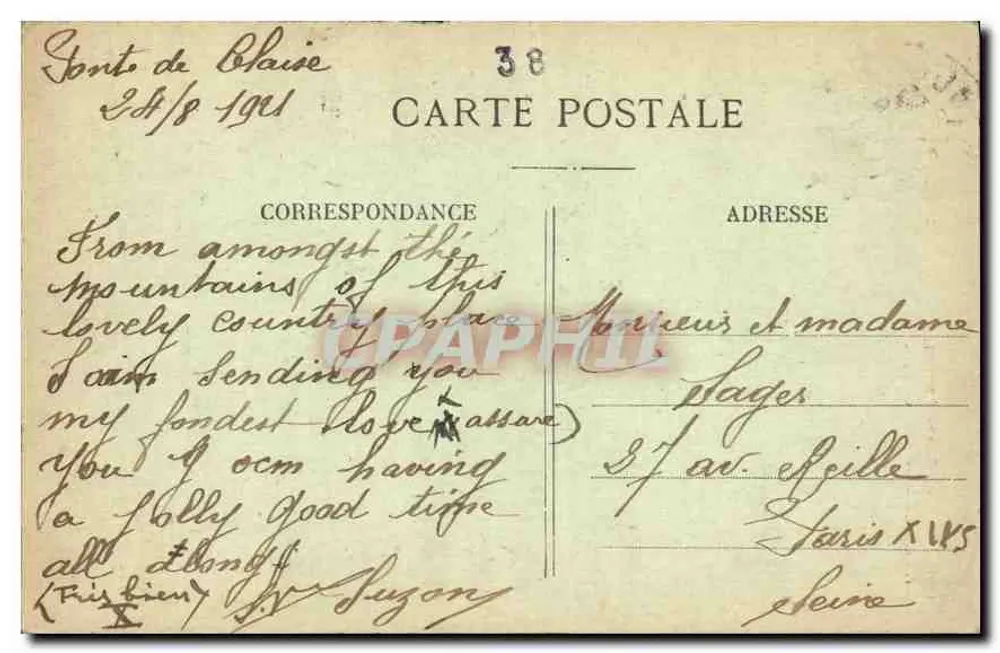 A Cachoeira de Claix — Entorno de GRENOBLE — E.R. — n°185 - Verso