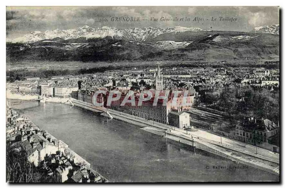 Grenoble — Vista Geral e as Alpes — Le Taillefer - Frente