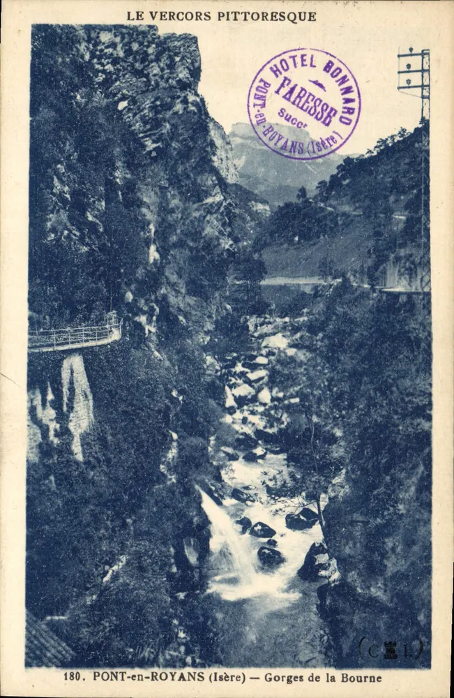 PONT-en-ROYANS (Isère) — Gorges da Bourne — Hotel Bonnard - Frente