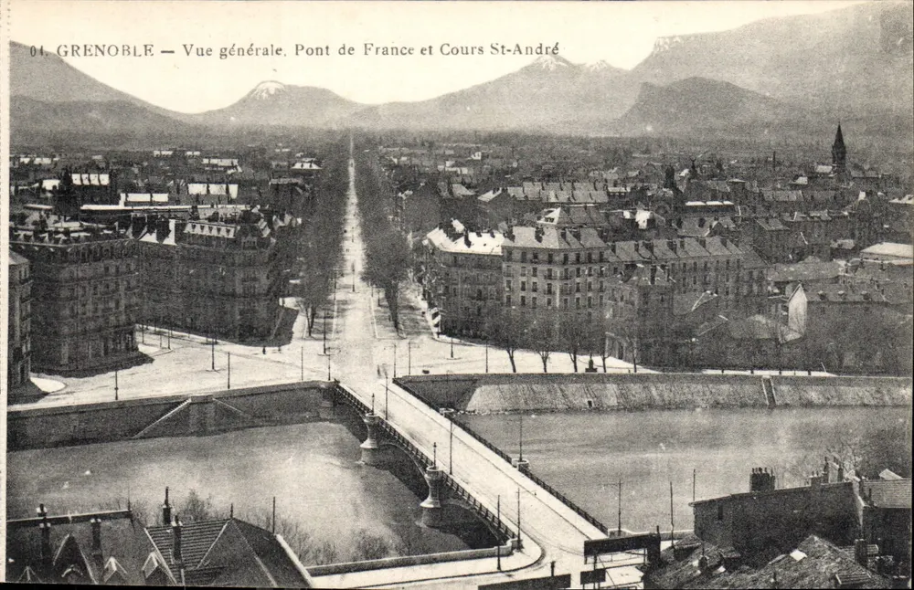 Grenoble — Allgemeiner Blick, Pont de France und Cours St-André — B&G - Vorderseite