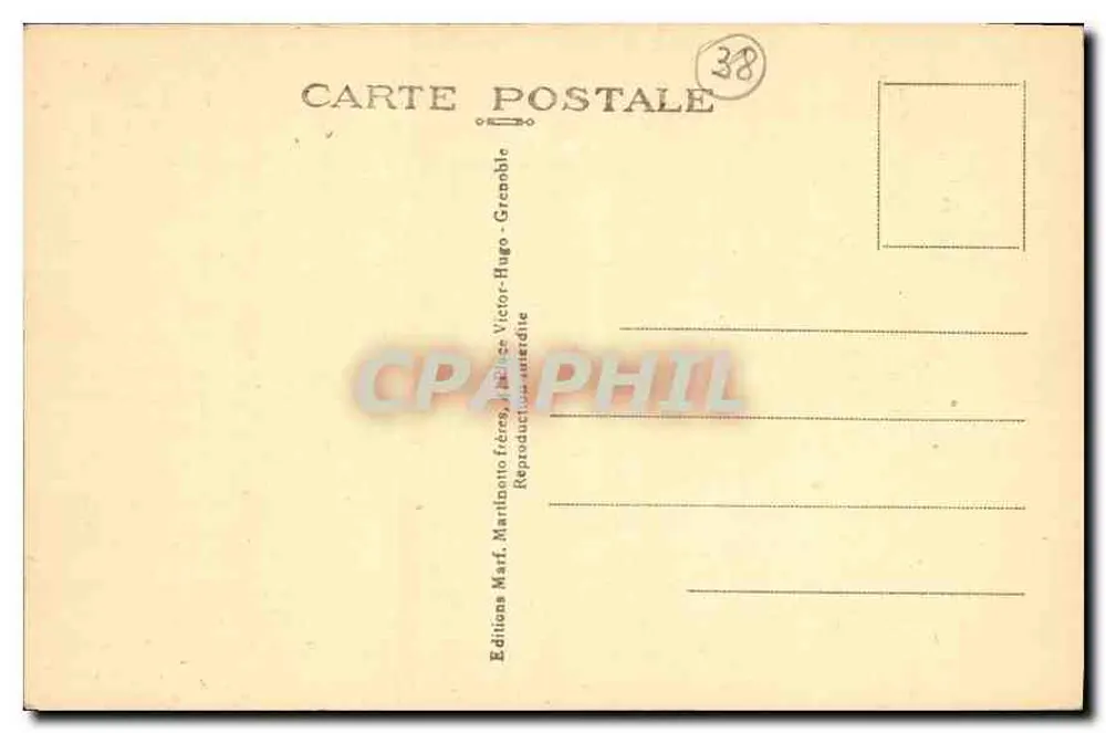 Grenoble — Das Palais de Justice und die Statue von Bayard — Editions Masf. Martinetto frères - Rückseite