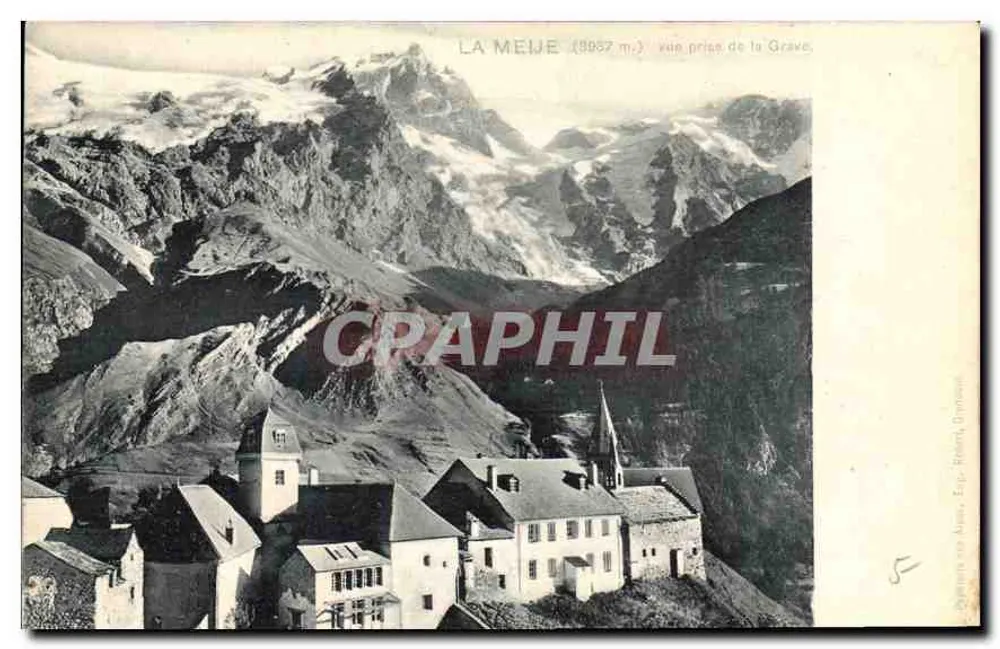 La Meije (3985 m.) — vista tomada desde La Grave — Editor: Éd. Robert, Grenoble - Anverso