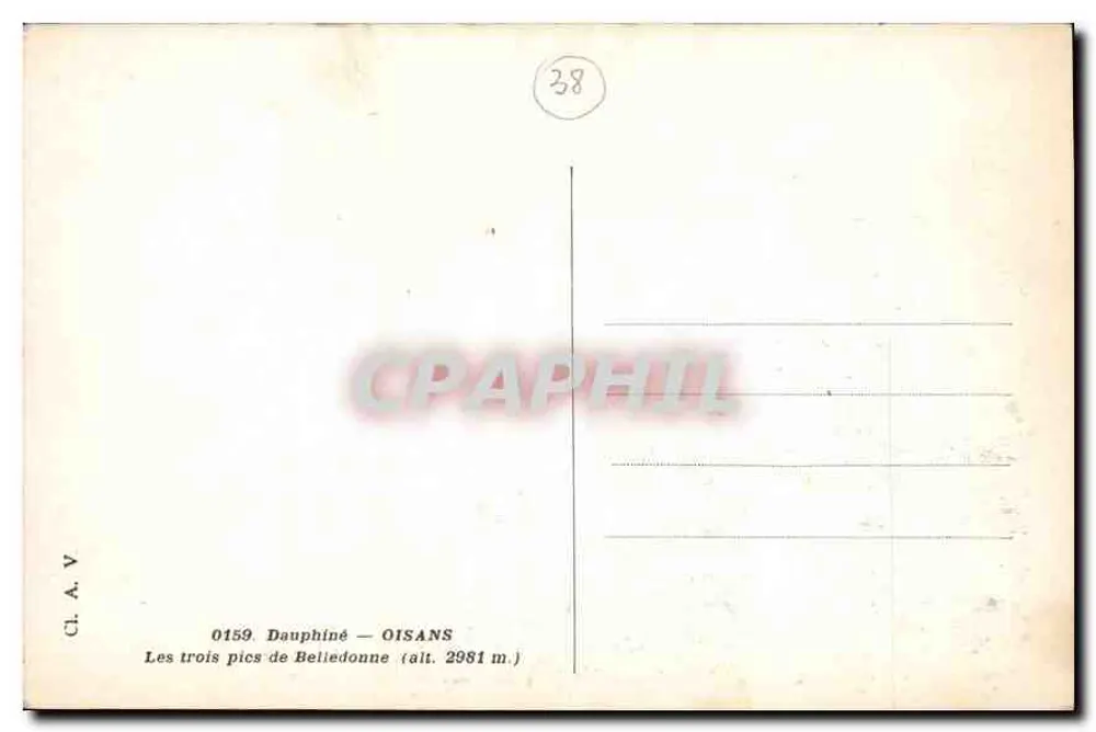 Die drei Gipfel von Belledonne — Oisans — CI.A.V. 0159 - Rückseite
