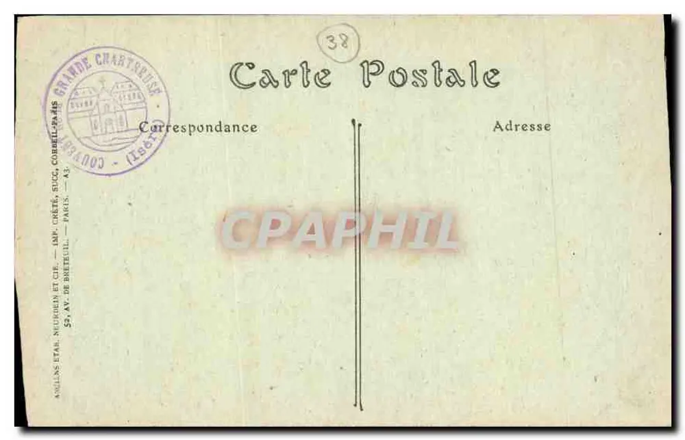 Bilhete postal antigo La Grande-Chartreuse (Isère) — O Ponte St-Bruno — NDHOC - Verso