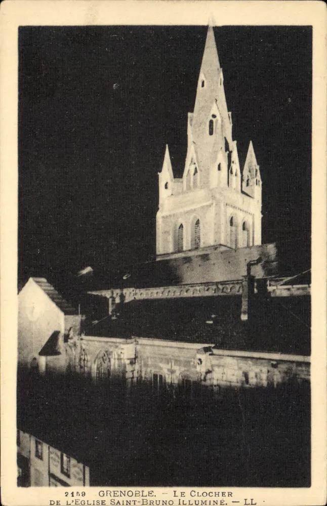 Grenoble — Der beleuchtete Turm der Kirche Saint-Bruno — LL, n° 2159 - Vorderseite