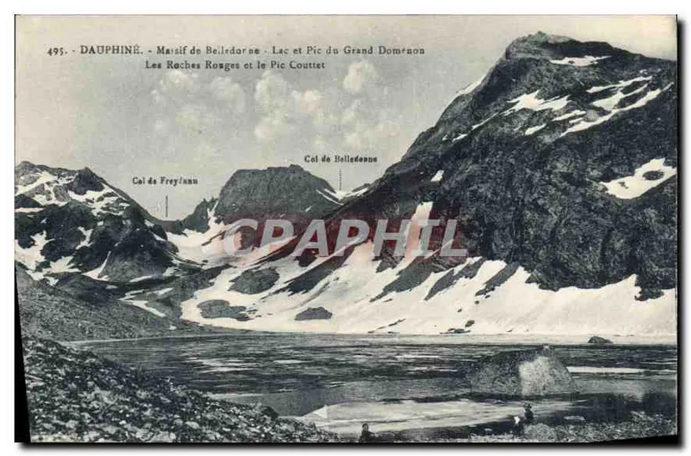 Dauphiné - Massif de Belledonne - Lago e Pico do Grand Domènon - Les Roches Rouges e o Pico Cottet - Frente