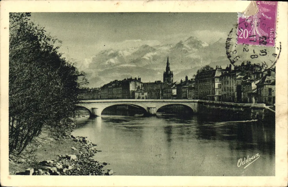 Grenoble - Die Isère und die Alpenkette — Verleger G. Lombetta - n°38 - Vorderseite