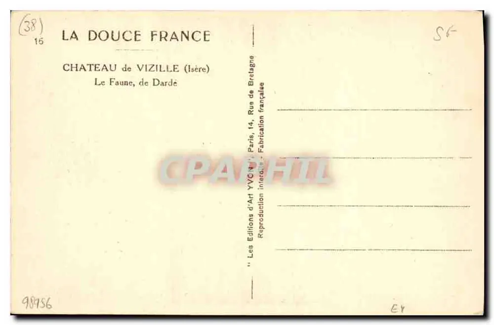 Estátua do Fauno de Dardé — Castelo de Vizille (Isère) — Edições d'Art Vizille - Verso