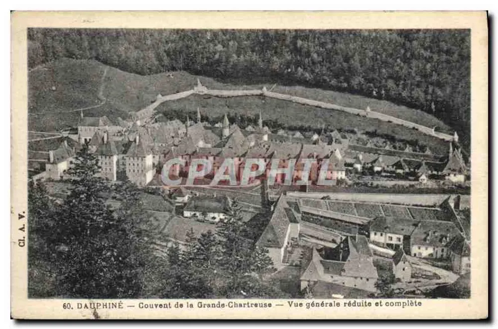 Dauphiné — Kloster Grande-Chartreuse — Reduzierte und vollständige allgemeine Ansicht — CI. A. V. n°60 - Vorderseite
