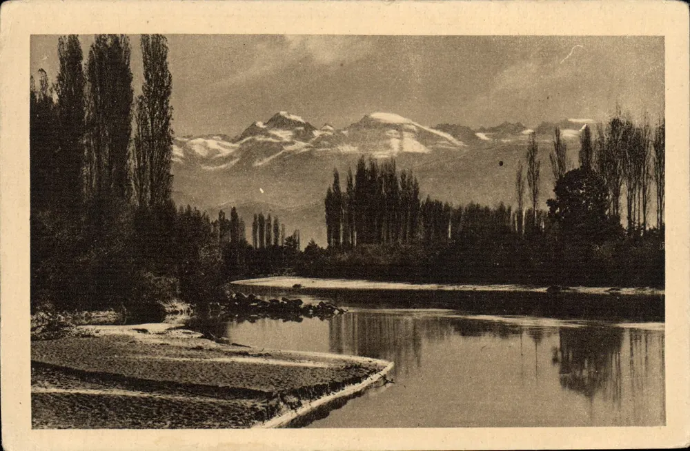 Grenoble — Die Ufer der Isère und die Kette der Alpen — E. R. - Vorderseite
