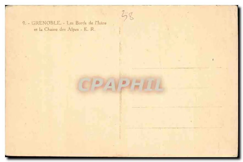 Grenoble — Die Ufer der Isère und die Kette der Alpen — E. R. - Rückseite