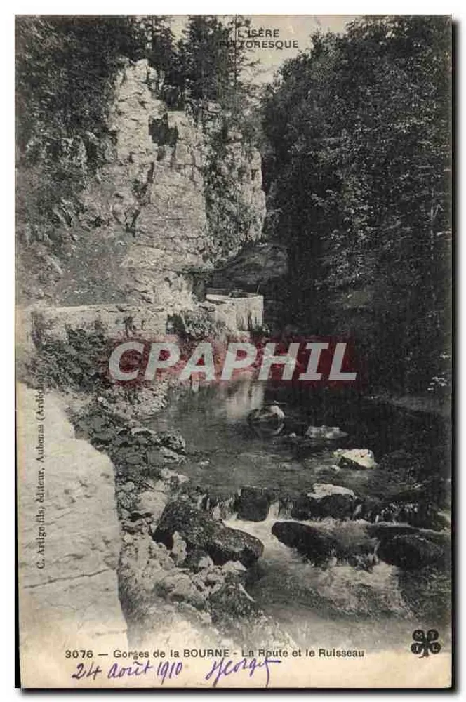 Gorges de la BOURNE — Die Straße und der Bach — G. Arthigo fils, Verlag, Anthonas (Isère) — n° 3078 - Vorderseite