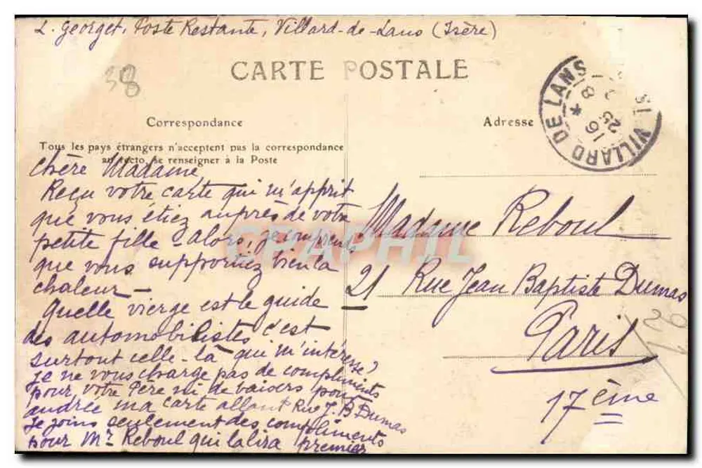 Las Gorges de la Bourne — Pont-en-Royans — C. Artige fils, editor, Aubenas (Ardèche) - Reverso