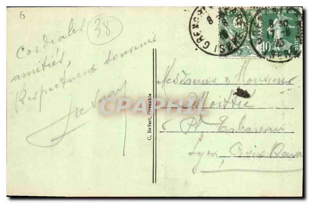 Dauphiné - Grande-Chartreuse - Ponte Saint-Bruno (Altura: 42m) — editor desconhecido, n° 308 bis - Verso
