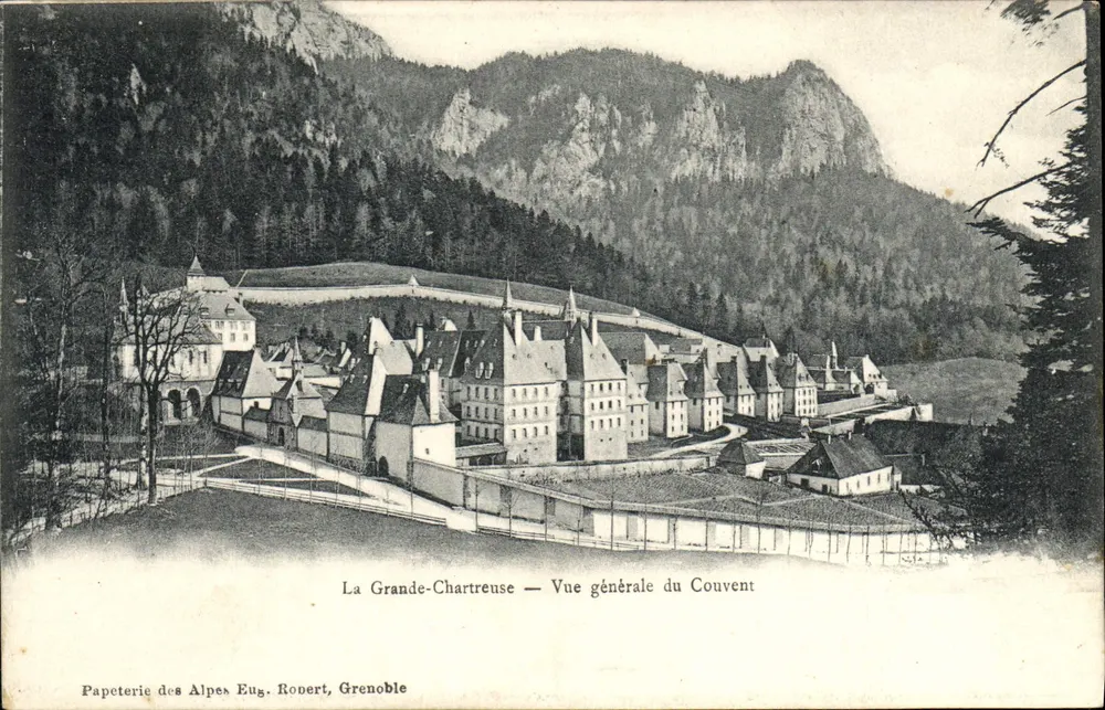 La Grande-Chartreuse — Vista geral do Convento — Papelaria das Alpes Eug. Robert, Grenoble - Frente