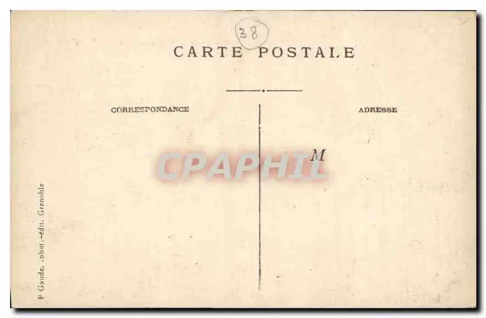 Grenoble — Ufer der Isère und die Alpen, die Insel der Liebe — P. Gaude, phot. - Verlag Grenoble - Rückseite