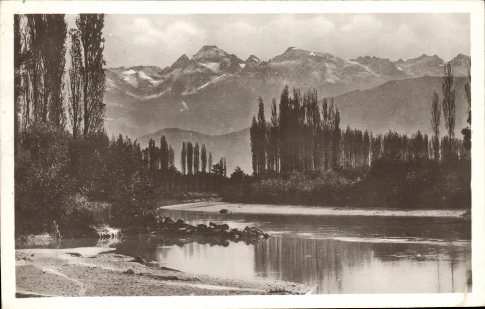 Die Isère bei Île d'Amour und die Alpen — Lévy et Neubränden, 46 Grenoble - Vorderseite