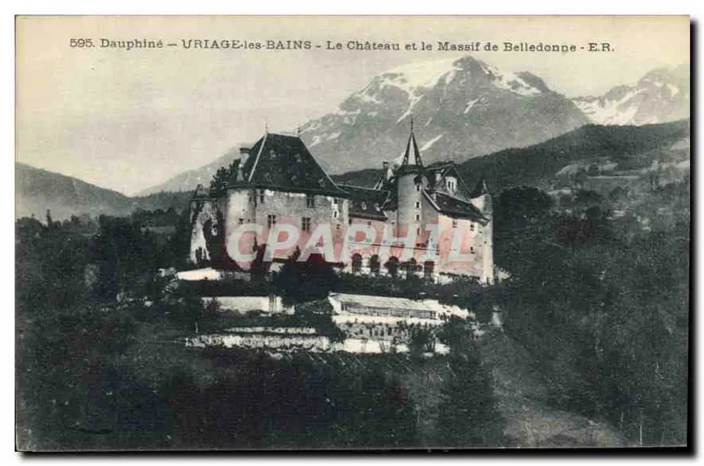 Uriage-les-Bains — Das Schloss und der Belledonne-Massiv — E.R. - Vorderseite